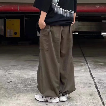 Aidase Vintage Baggy Cargo Pants Men Parachute Wide Leg Trousers Male Oversize Retro Loose Casual Japanese Streetwear Hip Hop
